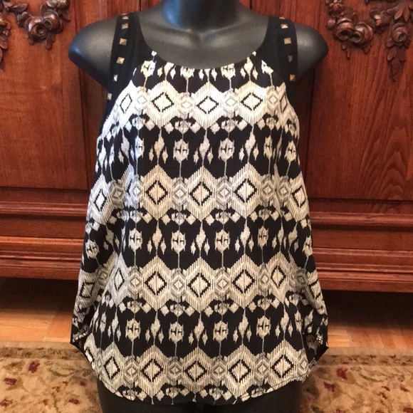 Nordstrom Blu pepper Aztec Print studded tank top - Picture 1 of 5